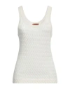 Missoni Woman Top Ivory Size 10 Wool In White