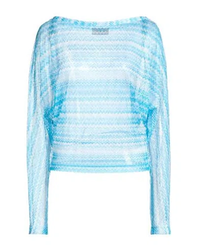 Missoni Woman Top Light Blue Size 6 Polyester