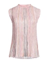 Missoni Woman Top Light Pink Size 6 Viscose, Polyamide, Polyester, Cupro