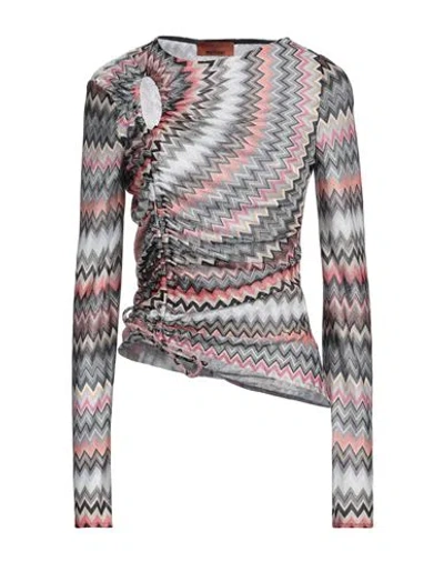 Missoni Woman Top Midnight Blue Size 10 Cotton, Viscose