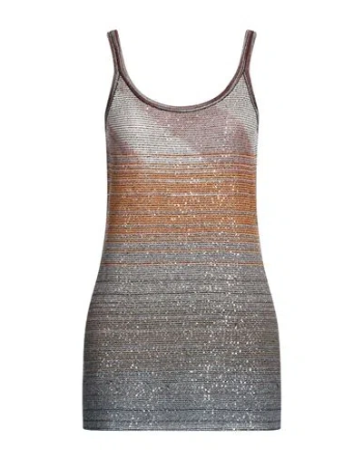 Missoni Woman Top Orange Size 4 Polyamide, Viscose, Wool, Cupro, Polyester In Brown