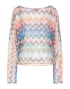 Missoni Woman Top Orange Size Xl Polyester In Multi