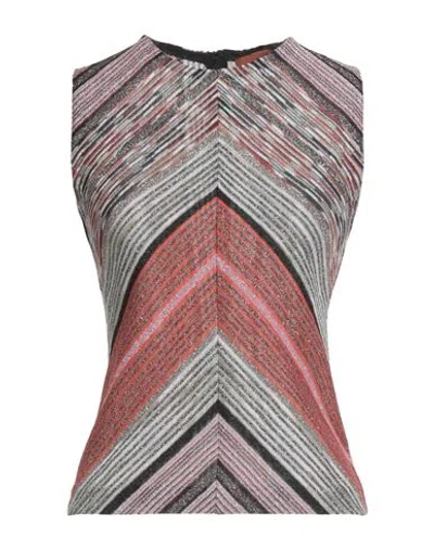 Missoni Woman Top Rust Size 8 Viscose, Metallic Fiber