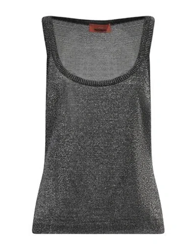 MISSONI MISSONI WOMAN TOP SILVER SIZE 12 VISCOSE, METALLIC FIBER