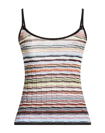 Missoni Woman Top Sky Blue Size 10 Cotton, Viscose, Polyamide, Elastane In Multi