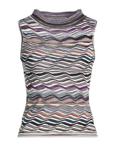 Missoni Woman Top Slate Blue Size 10 Viscose, Wool, Polyamide, Elastane In Multi
