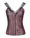 Missoni Woman Top Burgundy Size 6 Wool, Viscose, Polyamide In Transparent