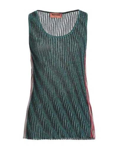 Missoni Woman Top Turquoise Size 6 Viscose, Polyester, Cotton, Polyamide In Blue