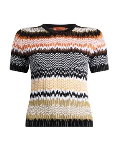 Missoni Woman T-shirt Black Size 2 Cotton, Viscose, Elastane In Multi