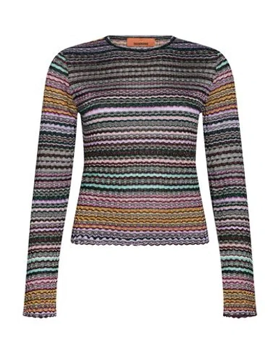 Missoni Woman T-shirt Green Size 4 Viscose, Metal Fiber, Polyamide, Elastane In Multi