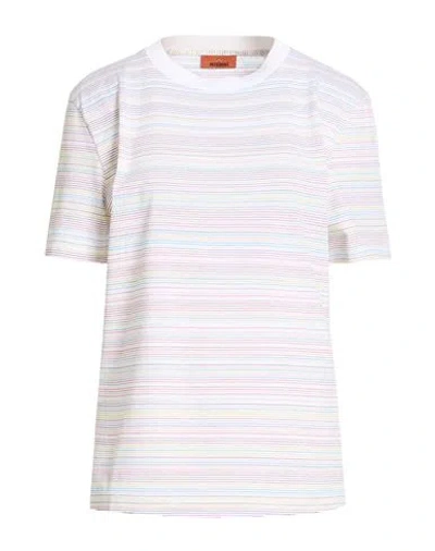 Missoni Woman T-shirt White Size L Cotton In Multi