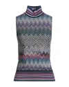 Missoni Woman Turtleneck Azure Size 8 Wool