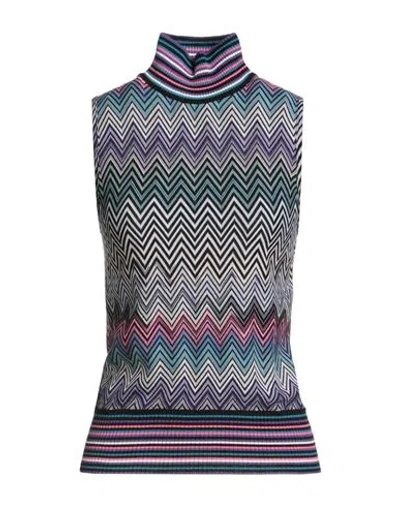 Missoni Woman Turtleneck Azure Size 8 Wool