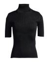 Missoni Woman Turtleneck Black Size 10 Viscose, Metallic Fiber In Black