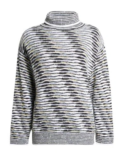 Missoni Woman Turtleneck Black Size 6 Synthetic Fibers, Cotton, Mohair Wool, Alpaca Wool, Wool
