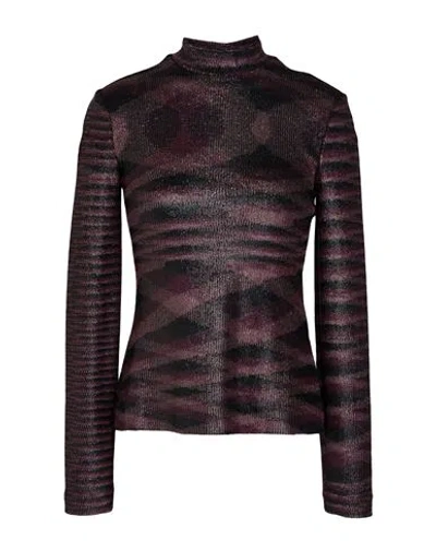Missoni Woman Turtleneck Black Size 6 Viscose, Wool