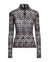 MISSONI MISSONI WOMAN TURTLENECK BLACK SIZE 6 WOOL, VISCOSE