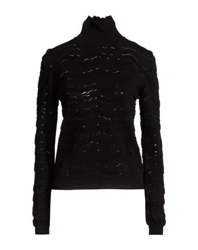 Missoni Woman Turtleneck Black Size L Viscose, Wool, Polyester