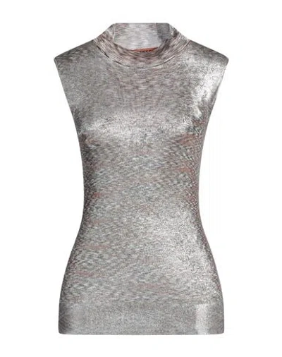 Missoni Woman Turtleneck Brown Size 4 Viscose, Polyurethane In Brown
