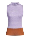 MISSONI MISSONI WOMAN TURTLENECK LILAC SIZE 4 VISCOSE, WOOL