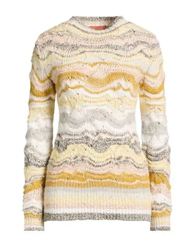 Missoni Woman Turtleneck Marigold Size 10 Wool, Cotton, Polyamide, Alpaca Wool, Synthetic Fibers In Pink