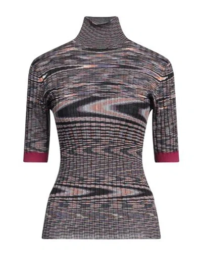 Missoni Woman Turtleneck Purple Size 8 Cashmere, Silk