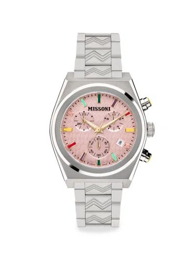 Missoni Women's 331 Active 38mm Stainless Steel Chronograph Bracelet Watch In Pink