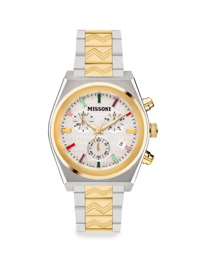 Missoni Women's 331 Active Ip Two Tone Gold Stainless Steel Bracelet Chronograph Watch