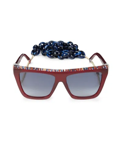 Missoni Women's 59mm Square Sunglasses With Chain In Red