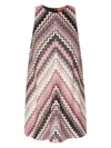 Missoni Mini A-line Dress With Serrated Zigzag Lamé Motif