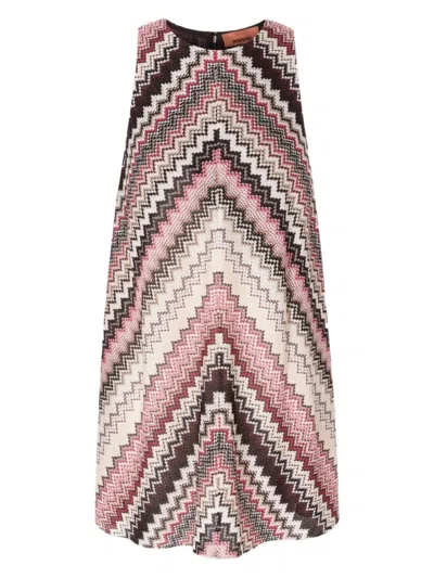 MISSONI WOMEN'S A LINE ZIGZAG PATTERNED DRESS