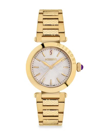 Missoni Women's Atelier 35mm Goldtone Stainless Steel Bracelet Watch In Sapphire