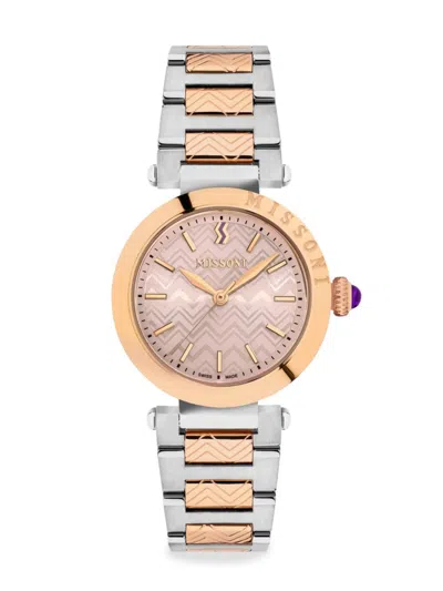 Missoni Women's Atelier 35mm Two Tone Stainless Steel Bracelet Watch In Gold