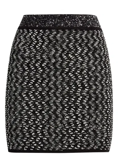 MISSONI WOMEN'S BLACK AND WHITE ZIGZAG SKIRT | SIZE 42 | DS24WH0U COLOR BK040HS91KG