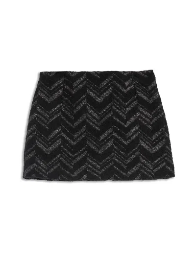 Missoni Women's Bouclé Lamé Chevron Motif Mini Skirt In Black