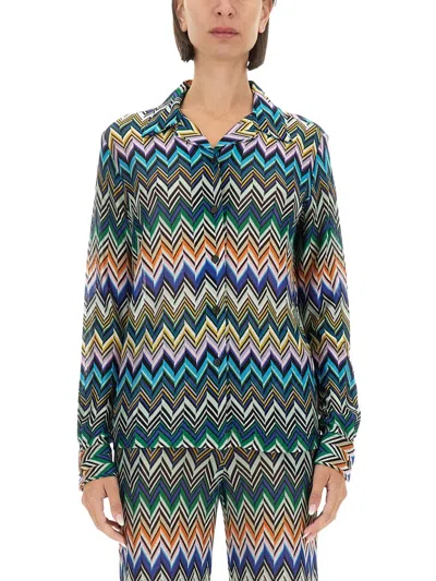 Missoni Women's Bowling Cut Shirt | Size 40 | Ds24wj01 In Bunt