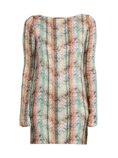 Missoni Women's Chevron & Striped Minidress In Multi