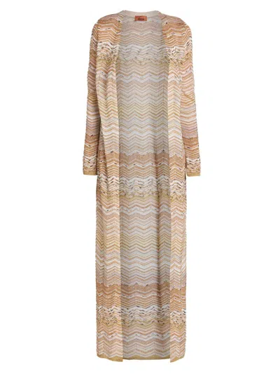 Missoni Women's Chevron Duster Cardigan In Gold