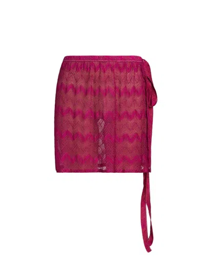 Missoni Women's Chevron Knit Cover-up Skirt In Pink