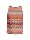 Missoni Sleeveless Top In Viscose Chevron With Snake Motif In Multi