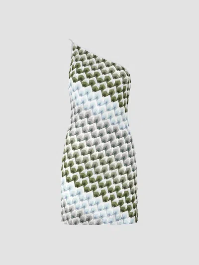 Missoni One-shoulder Metallic Crochet-knit Mini Dress In Multi
