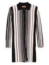 Missoni Mid-thigh Striped Coat With Textured Finish