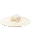 Missoni Handcrafted Wide Brim Crochet Hat With Scarf Detailing In Neutral