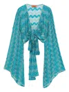 Missoni Zig-zag Print Tie-front Top In Blue
