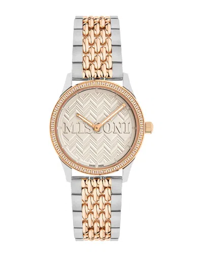 Missoni Women's Zigzag Lover Ip Two Tone Gold Stainless Steel Bracelet Watch