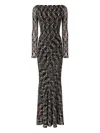 Missoni Long Double Layer Boat Neck Dress Dresses Multicolor In Brown