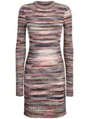 Missoni Space-dyed Ribbed-knit Mini Dress In Blue