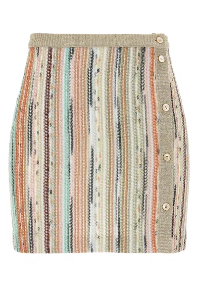 Missoni Women Embroidered Viscose Blend Mini Skirt In Multi