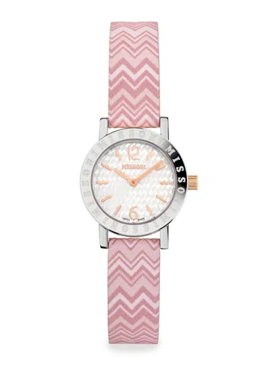 Missoni Women's Estate 27mm Stainless Steel & Leather Strap Watch In Pink