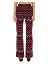 Missoni Chevron Knit Flare Pull-on Trousers In Multicolour
